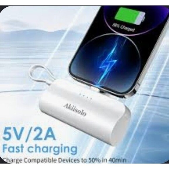 Akiisolo Other - Akiisolo 5000mAh Power Bank (Lighting & UBS-C Charging) White